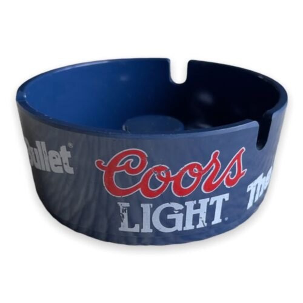 Coors Light The Silver Bullet Vintage Melamine Blue Ashtray Plastic